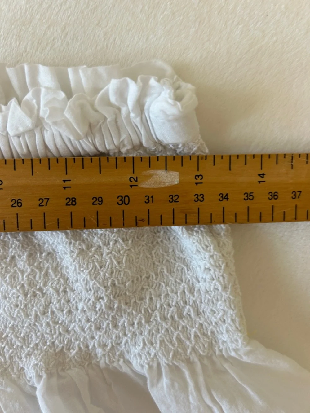 Joie White Smocked Bloomers with Yellow & Green Lemon Floral Embroidery S - Picture 6 of 10